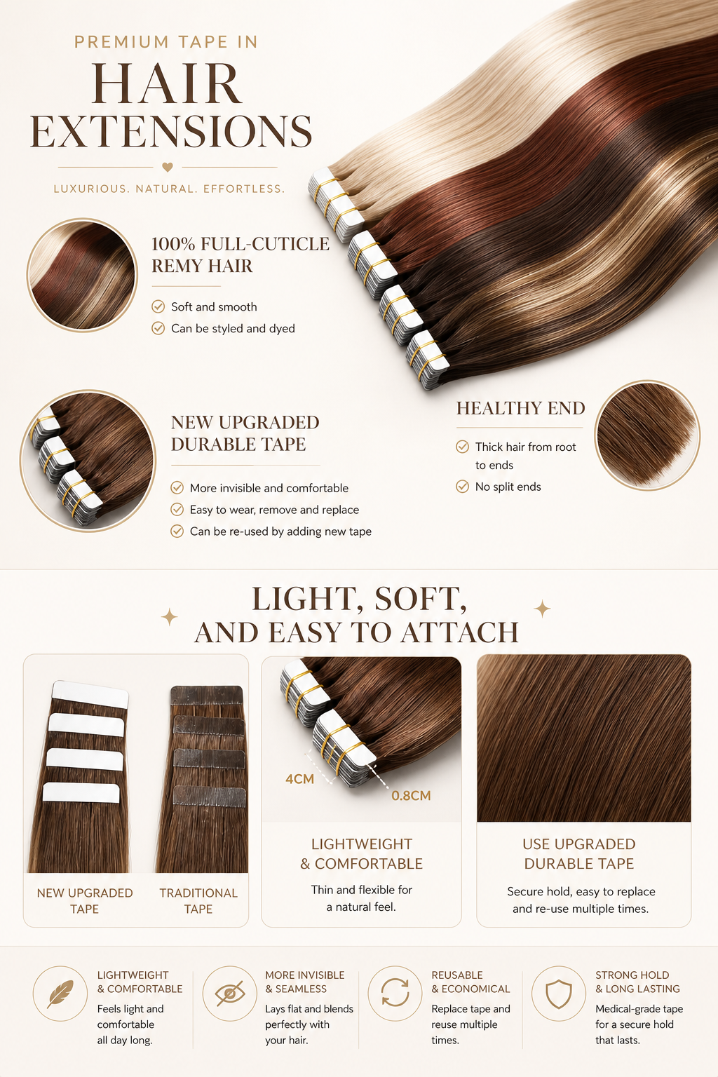 Chestnut Brown #5 Tape Ins