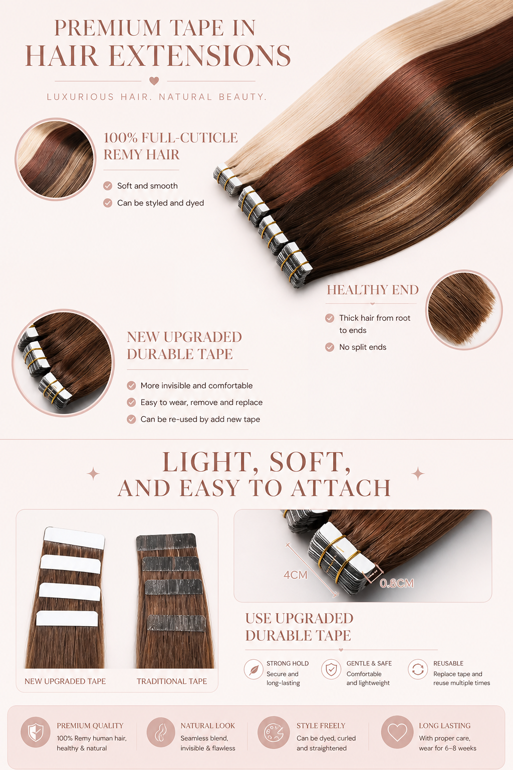 Chestnut Brown #5 Tape Ins