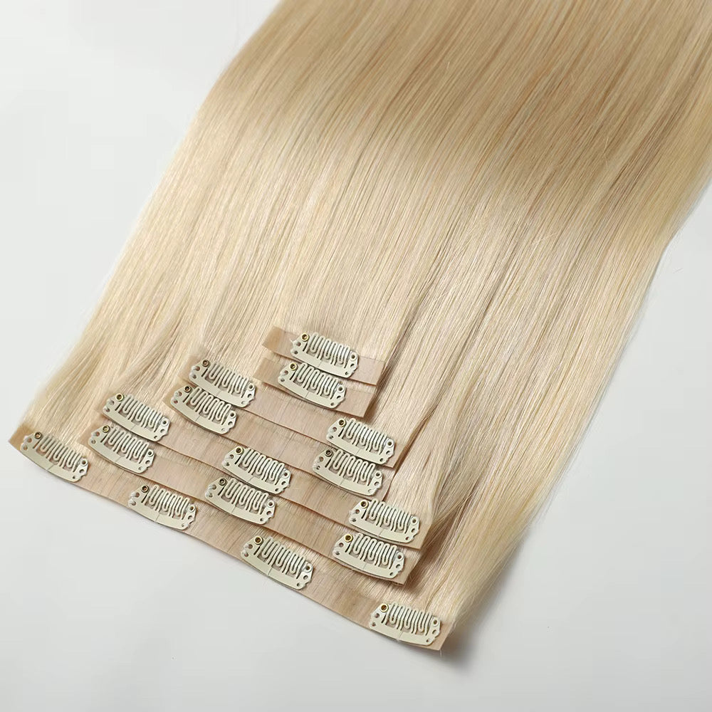 Beige Blonde #60 Seamless Clip Ins