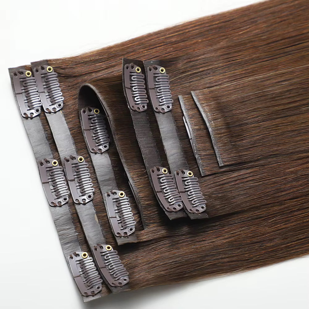 Chocolate Brown #2 Seamless Clip Ins