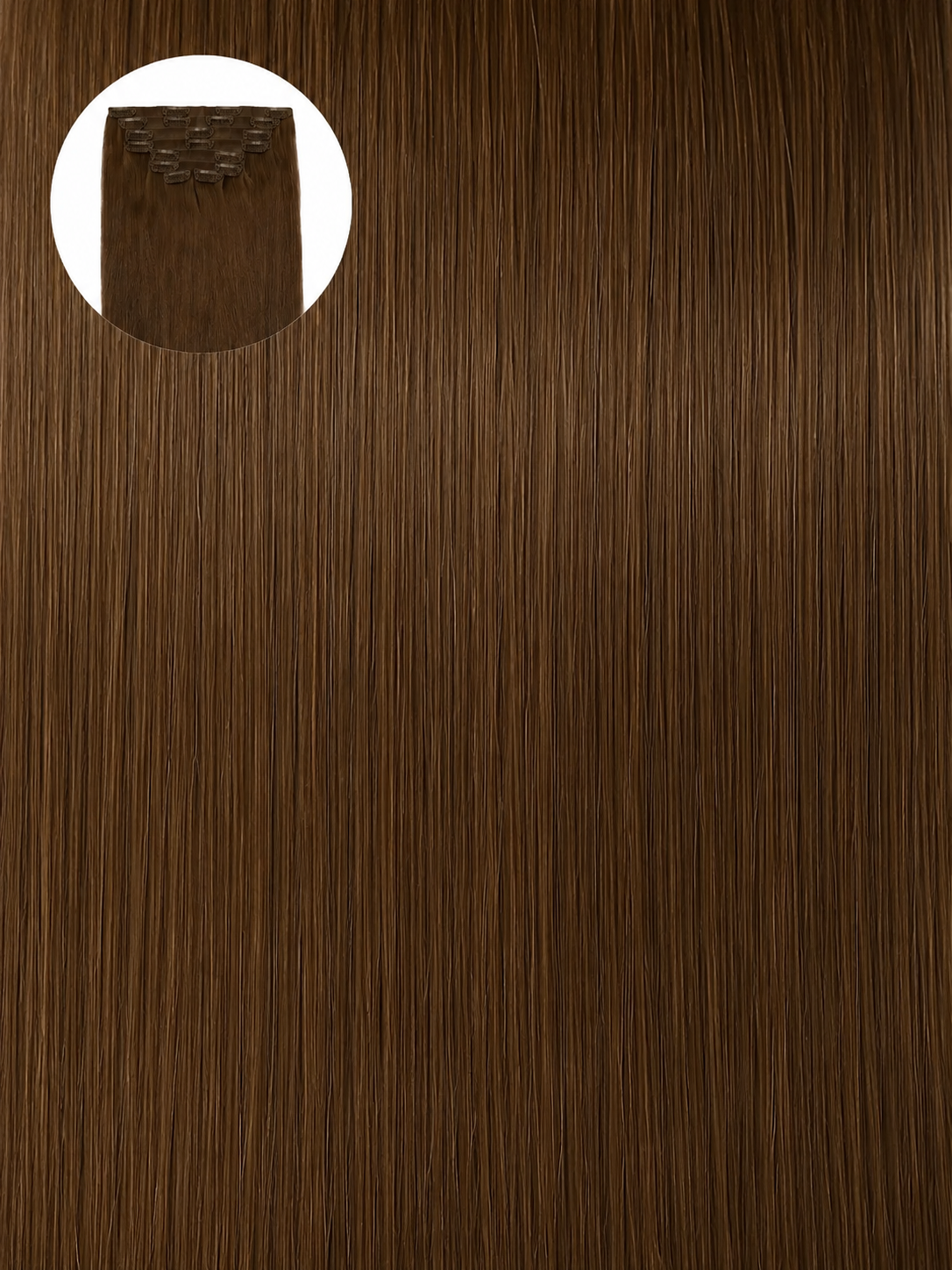 Dark Chestnut Brown #4 Seamless Clipins