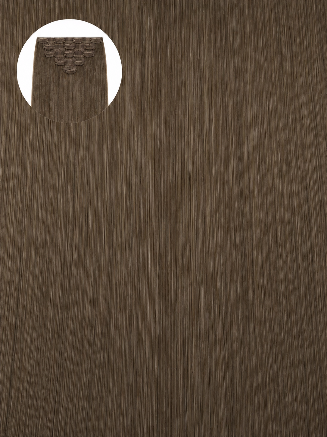 Cool Ash Brown #6 Seamless Clip Ins
