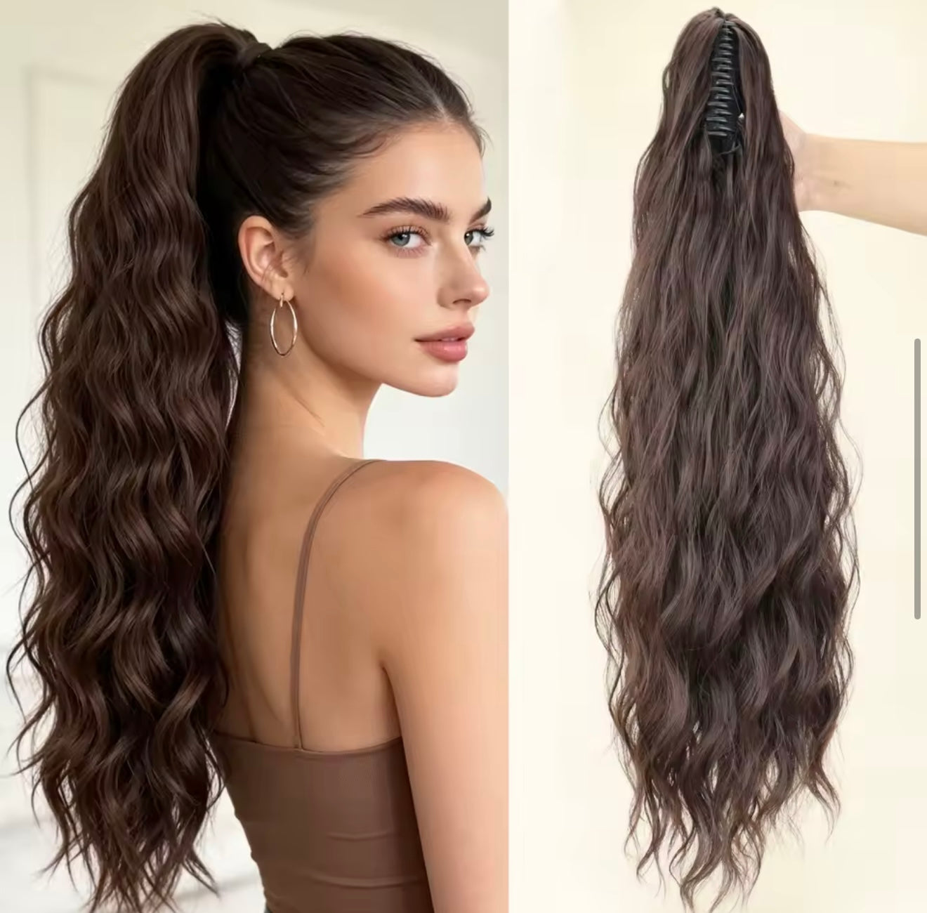 Synthetic Claw Clip Ponytail