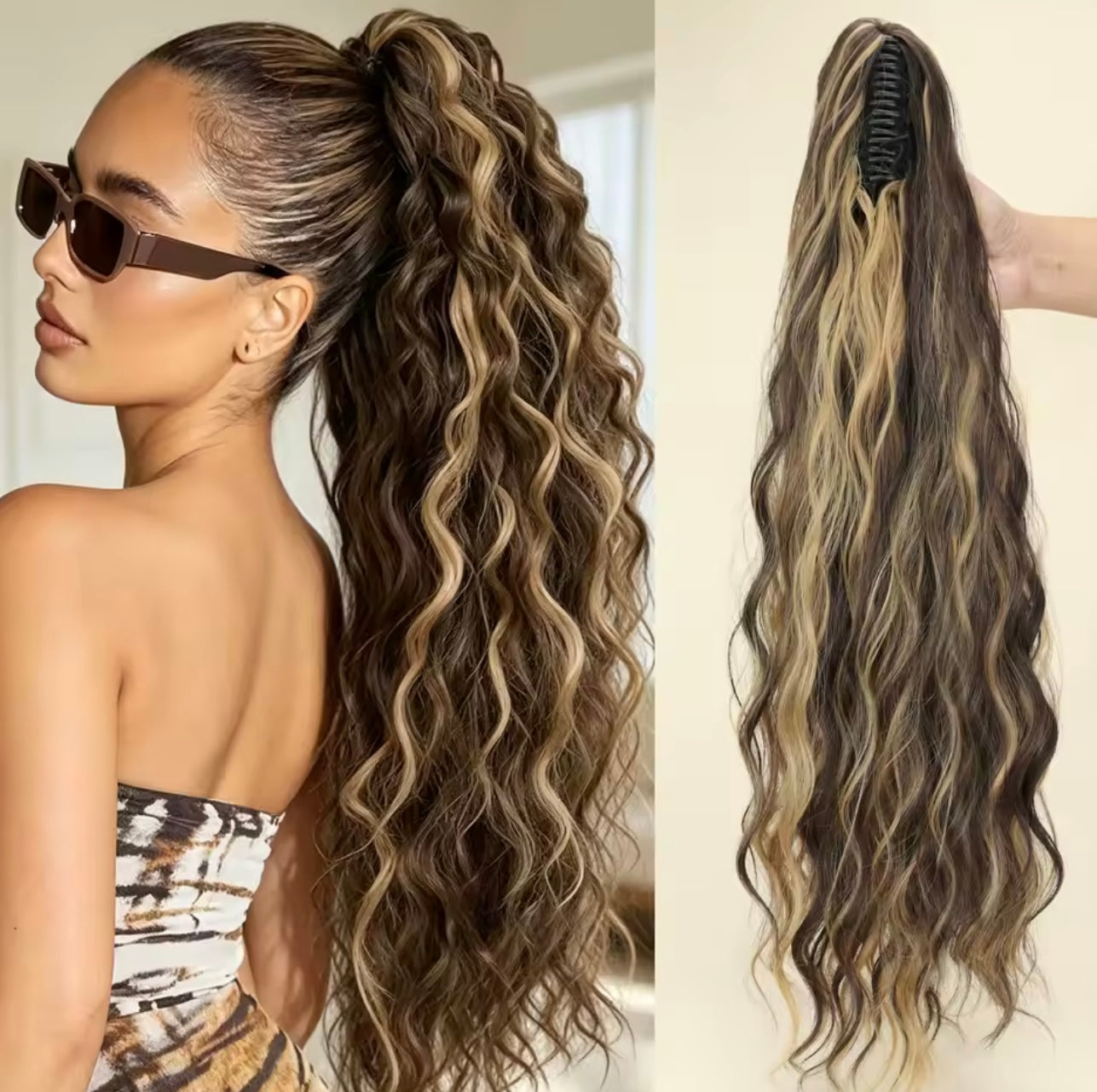 Synthetic Claw Clip Ponytail